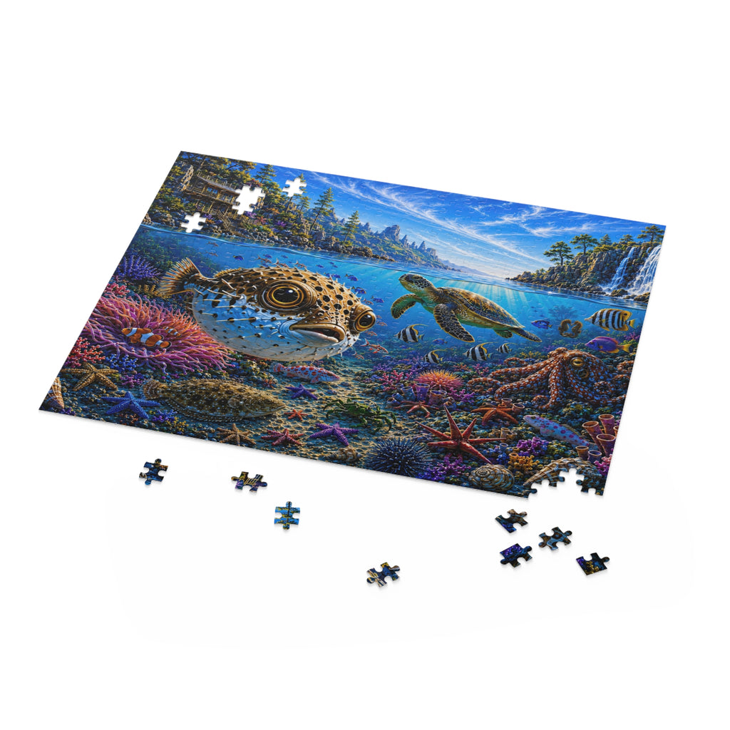 Ocean Portals No. 1 — Pufferfish Cove Collectible Jigsaw Puzzle (120/252/500 pieces)
