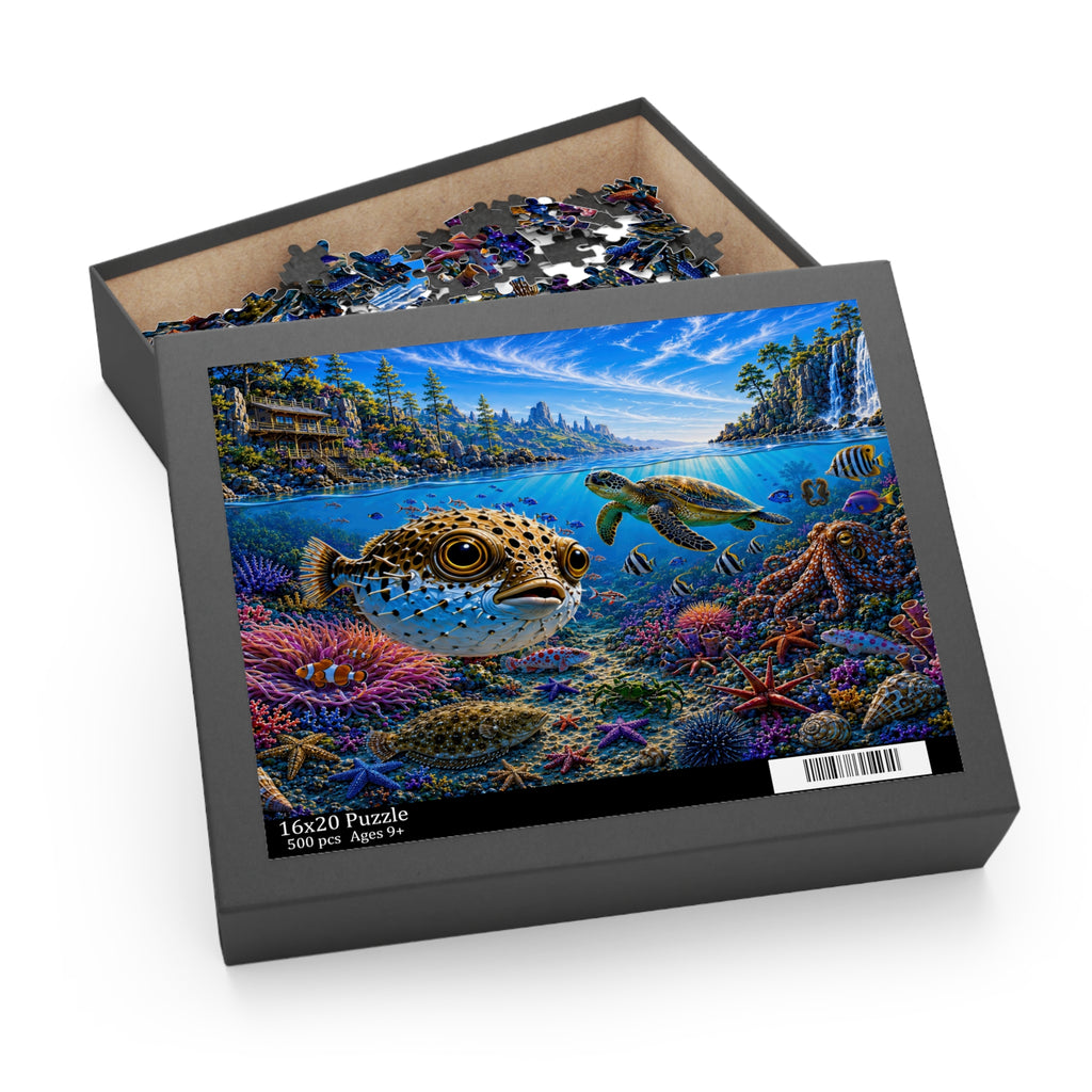 Ocean Portals No. 1 — Pufferfish Cove Collectible Jigsaw Puzzle (120/252/500 pieces)