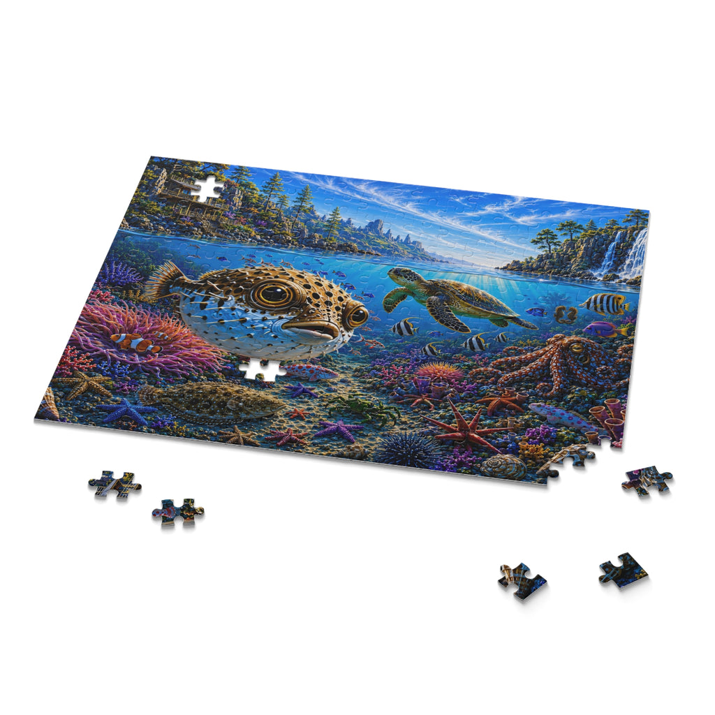 Ocean Portals No. 1 — Pufferfish Cove Collectible Jigsaw Puzzle (120/252/500 pieces)